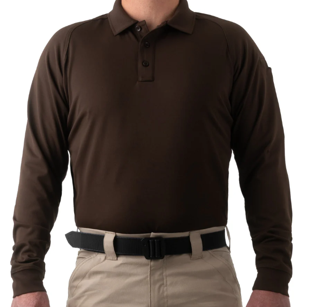 Men's Kodiak Brown Long Sleeve Polo