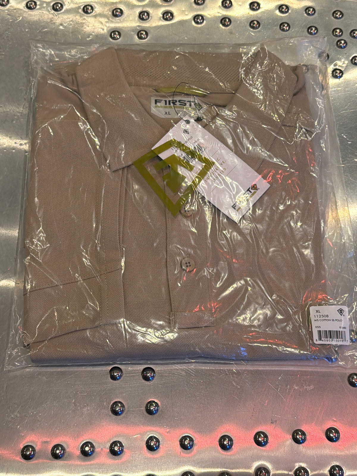 Men's Khaki Short Sleeve Cotton Polo